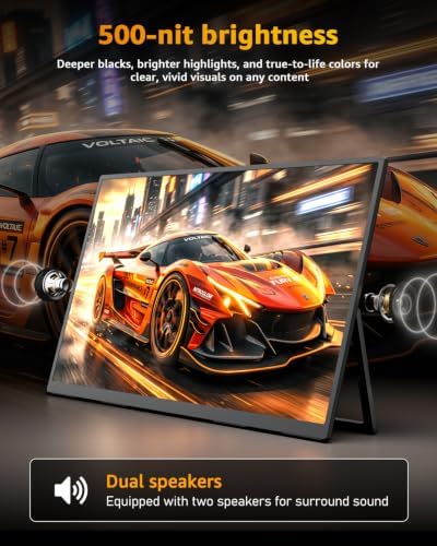 Yodoit Portable Monitor for Laptop 23.8" 144Hz 1080P Travel Gaming Monitor Screen IPS Display with USB Type C Port and Built-in Speakers Compatible with PC, Xbox Black - Image 6