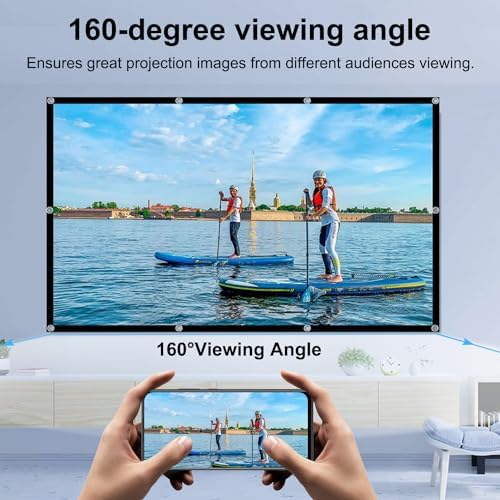 130 inch Projector Screen, Projection Screen Foldable Washable Anti-Crease Portable Projector 4K Indoor Outdoor 16:9 HD Rear Front Movies Screen for Home Theater Office Classroom - Image 2