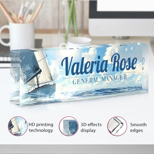 Custom Name Plate for Desk, Acrylic Desk Name Plate Personalized, Employee Appreciation Gifts, Office Desk Accessories for Woman Teacher Nurse, Coworker Gifts for Manager Assistant - Image 3