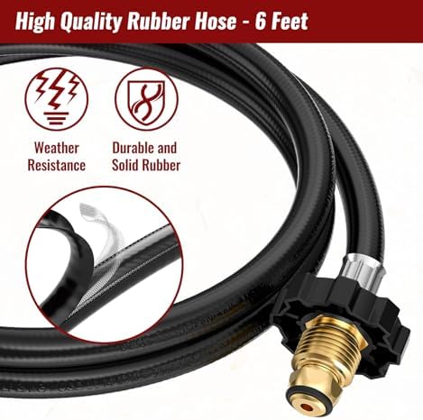 CALPOSE 6 Feet Propane Fuel Filter Hose F273699 for Mr.Heater Buddy Portable Buddy and Big Buddy Heaters, Heater Propane Hose with POL Adapter Connect 5-100lb Propane Tanks, Certification - Image 6