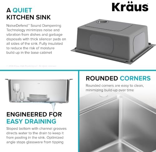 KRAUS Fairlane 25 in Drop In/Top Mount Workstation Single Bowl 18-Gauge Stainless Steel Kitchen Sink with Accessories, KWT611-25 - Image 7