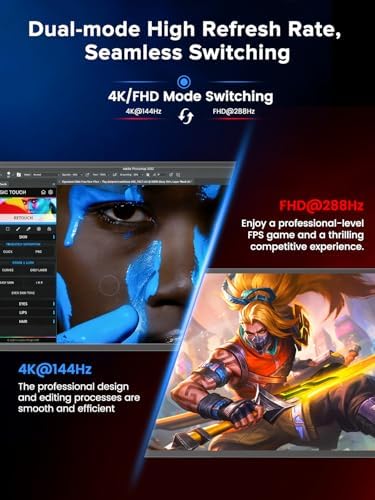 UPERFECT Portable Gaming Monitor 27”, Dual Mode 4K UHD 144Hz/FHD 288Hz - Image 2