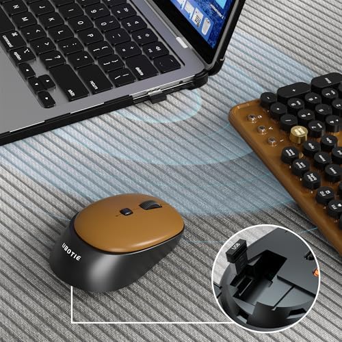 Colorful Wireless Computer Keyboards Mouse Combos (Black Brown) - Image 4