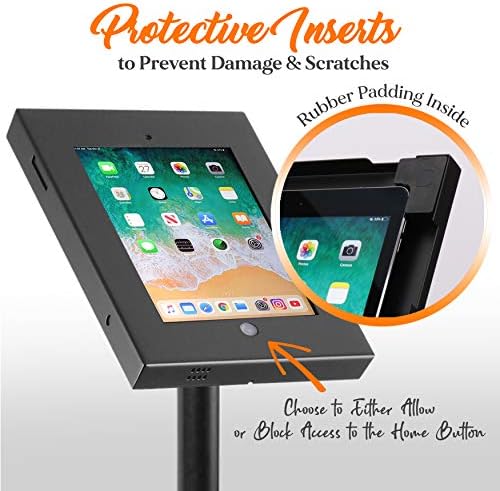 Pyle Anti-Theft Tablet Security Stand Kiosk - Heavy Duty Aluminum Metal Floor Standing Mount Tablet Case Holder Display w/ 37.80 Inch Pole Height, Designed for iPad 2 3 4 Air Tablets -PSPADLK45 Black - Image 4