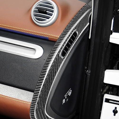 Real Black Carbon Fiber Car Dashboard Side Defogger AC Vent Outlet Panel Decorative Strip Trim Sticker Compatible with Benz Smart Fortwo 2011 2012 2013 2014 2015 Auto Interior Accessories 4pcs - Image 4