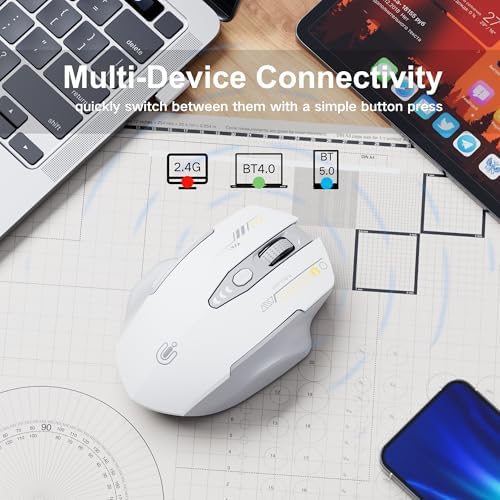 Uineer Bluetooth Mouse, Tri-Mode Wireless, Rechargeable, 3-Device Switch - Image 2