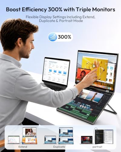 Portable Monitor, Dual 16" Touchscreen Monitor FHD 1920x1200 IPS - Image 4