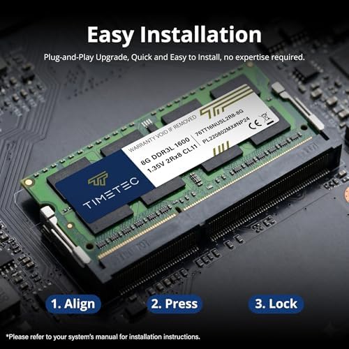 Timetec Premium 16GB KIT(2x8GB) DDR3L/DDR3 1600MHz(DDR3L-1600) PC3L-12800 Non-ECC Unbuffered 1.35V/1.5V CL11 2Rx8 Dual Rank 204 Pin SODIMM Laptop Notebook RAM - Image 6