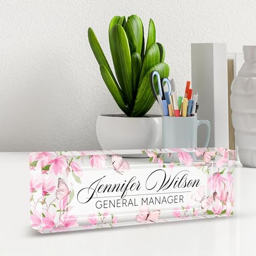 Desk Name Plate Personalized, Personalized Name Plate for Desk, Custom Office Desk Decor The Office Gifts for Women Men, Acrylic Desk Accessories Employee Appreciation Gifts for Boss, Manager, Teacher - Image 6