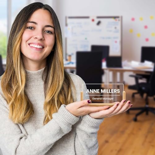 Personalized Light Up Desk Name Plate, Custom LED Acrylic Name Plate for Office, Appreciation Gifts for Boss Coworker Employee Teacher, Office Desk Decor for Women Men - Line, 3x6", Acrylic, Made in USA by My Sign Center - Image 3