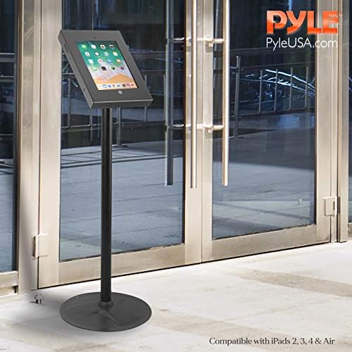 Pyle Anti-Theft Tablet Security Stand Kiosk - Heavy Duty Aluminum Metal Floor Standing Mount Tablet Case Holder Display w/ 37.80 Inch Pole Height, Designed for iPad 2 3 4 Air Tablets -PSPADLK45 Black - Image 6