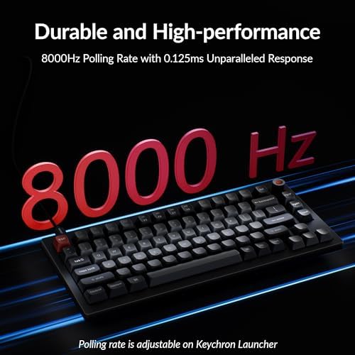 Keychron V1 8K Custom Mechanical Keyboard, 75% Wired Layout, Ultra-Low Latency 8000Hz, QMK Programmable, Hot-Swappable Red Switches, RGB, for Gamers and Typists, Compatible with Mac/Windows/Linux - Image 3