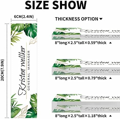 Desk Name Plate Personalized, Premium Clear Acrylic Desk Name Plate, Personalized Name Plate for Desk, Office Decor for Women or Men Coworkers, Boss, Employee, Teacher, Social Worker(Green Monstera) - Image 4