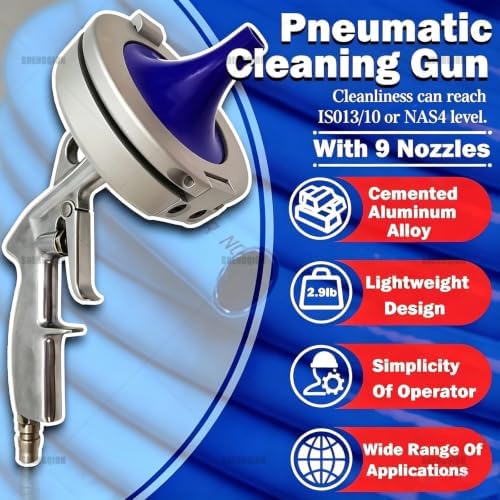 Industrial Pipe Flushing Gun Set, Pneumatic Pipe Cleaning Gun Hose And Tube Cleaning Set With 9 Nozzles For Hoses From 0.23" To 2" Pipe Cleaning Equipment for Different Pipe - Image 2