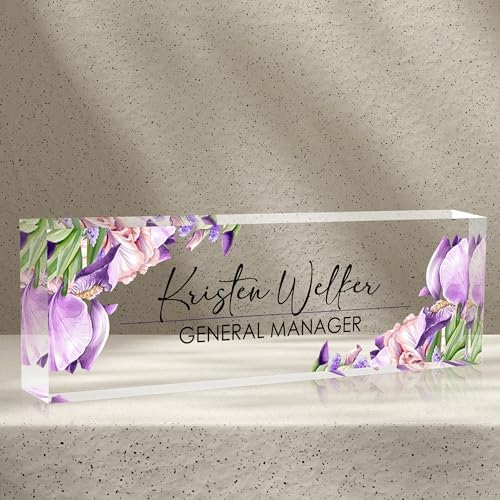 Personalized Lily Name Plates for Office - Gifts for Teacher, Boss, Employee Appreciation - Desk Decor by AZUFEMOS
