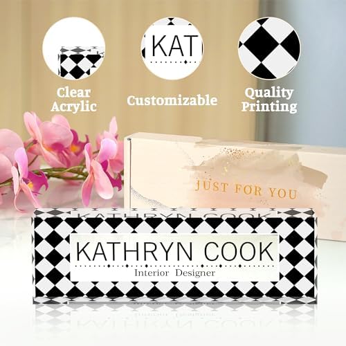 Personalized Name Plate for Desk - Office Gifts for Teacher, Boss, Employee Appreciation - Desk Decor (Chessboard1) - Image 4