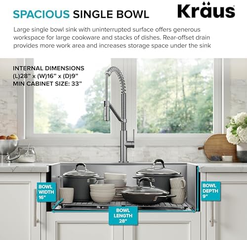 KRAUS Kore 30-Inch Drop In/Top Mount Workstation 16 Gauge Single Bowl Stainless Steel Kitchen Sink with Accessories, KWT310-30 - Image 4