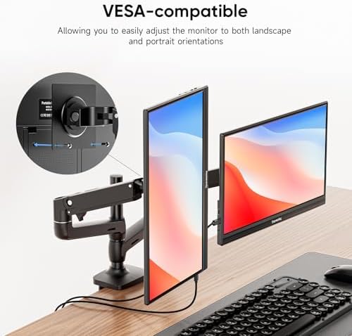 Dopesplay 15.6" Travel Portable Monitor with Kickstand & Sleeve, Black - Image 6