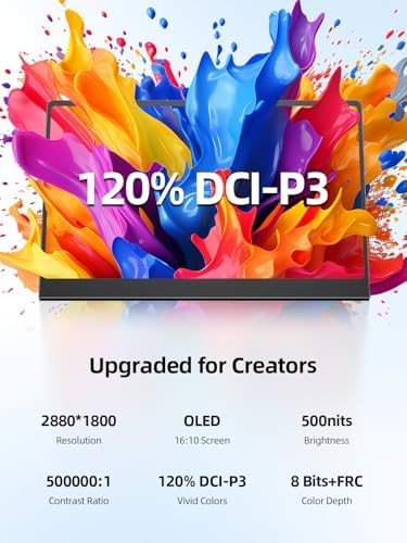 UPERFECT OLED Portable Monitor, 14" 3K 120Hz 0.1ms Portable Gaming Monitor - Image 3