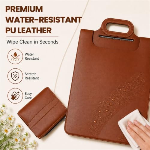 Wireless Charging Laptop Bag for 16-Inch Laptops, Foldable Desk Mat, Brown - Image 6