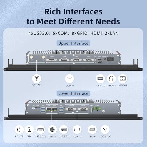 18.5" Fanless Industrial Panel PC,All-in-One Touchscreen Computer - Image 4
