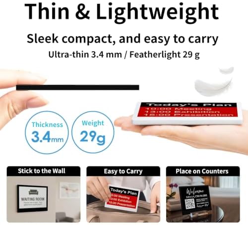 [Santek] EZ Sign NFC E-Paper Display – Battery-Free, 0.13" Ultra-Thin Rewritable 2-Color Display, Unique ID & Name Tag, No Pairing, PC/Android/iOS Compatible IP65 (Black, 4.2 inch) - Image 6