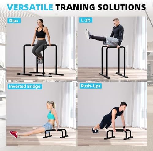 Outdoor Basic 2-in-1 Adjustable Dip Bar Station - Heavy Duty Parallel Bars with Connecting Parts, Extra Tall & Thickened Steel Design for Home Gym, Calisthenics & Strength Training (Dip Bar Pro) - Image 5
