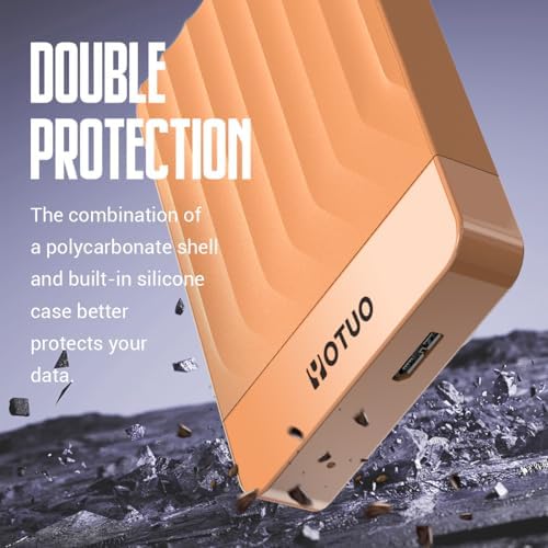 YOTUO 500GB External Hard Drive, Portable Storage Expansion HDD, USB 3.0 & USB-C for PC, Mac, Desktop, Laptop, Smartphone, PS4, Xbox One, Xbox 360, Office & Game Orange - Image 5