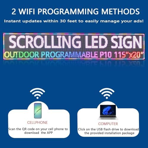 Programmable Scrolling Led sign Outdoor Digital Open Neon P10 115''x20'' - Image 6