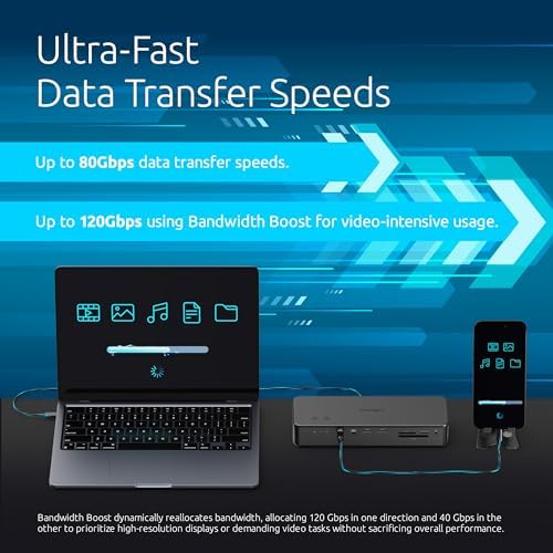 Kensington EQ Pro Thunderbolt™ 5 Dock Designed for MacBook, Optimized for M-Series Pro/Max Models, 140W PD, 80Gbps Data Transfer, Built-in and Lockable PCle M.2 SSD Slot for Quick Storage K33612NA - Image 5