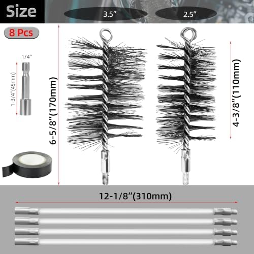 Drill-Powered Chimney Brush & Tube Cleaning Brush Kit - Image 2