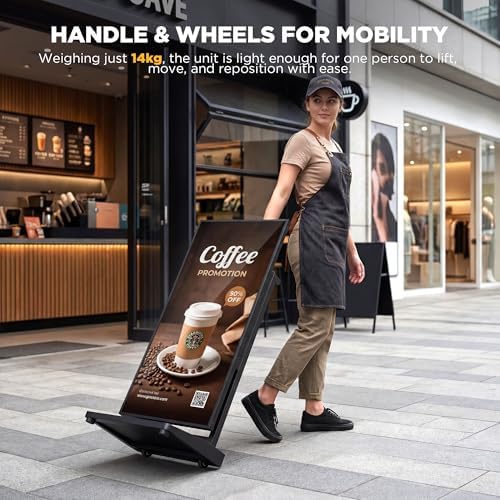 43 Inch Digital Signage Display, Screen LCD Advertising Kiosk, Portable Floor Standing Auto Ad Player Android OS App-Based Control with USB/HDMI/WiFi - Image 6
