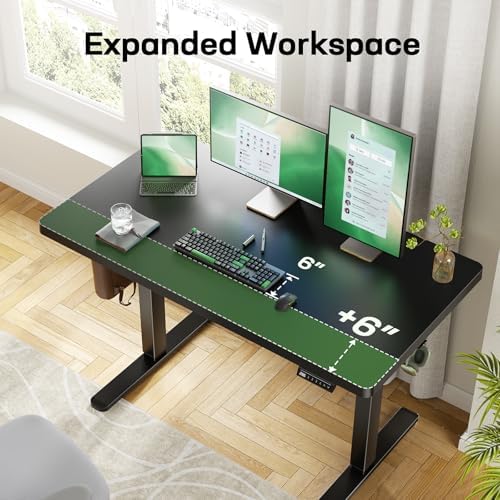Marsail 55 x 30 Electric Standing Desk with One-Piece Desktop, Sit Stand Desk with Thickened Tabletop, Height Adjustable Stand Up Desk with Cable Management for Home Office(Frame+Desktop, 2 Packages) - Image 7