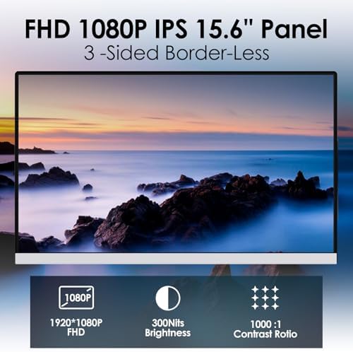 Redalf 15.6" FHD IPS Triple Portable Monitor for Laptop, Fits Laptops - Image 2