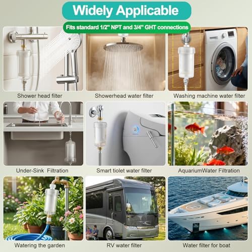 1 micron Carbon Shower Filter, Visible Water Filter for Washing machine, shower head filter, 99% Removal of Chlorine, Fluoride, Heavy metal, Rust, Sediment, Odor & Scale, Improves Skin Condition - Image 6