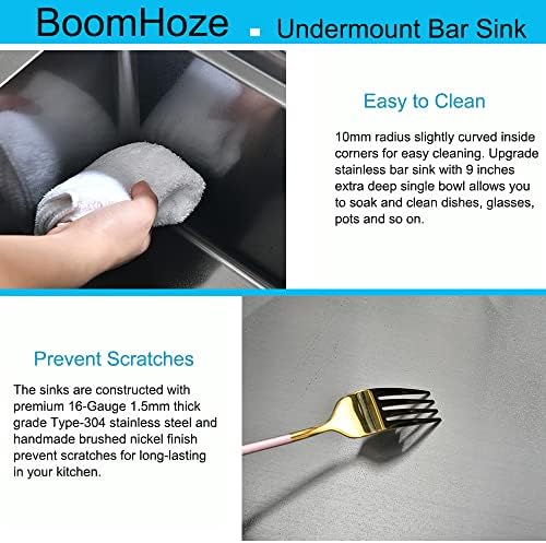 21 Inch Black Undermount Bar Sink - Image 6