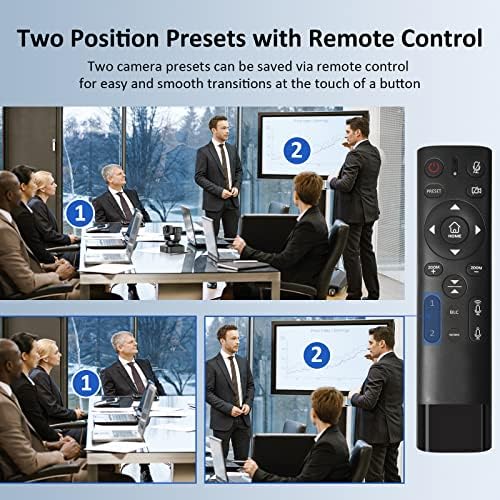NexiGo N990 4K PTZ Zoomable Webcam, Video Conference Camera System with 5X Digital Zoom, Sony Starvis Sensor, Position Preset, Dual Stereo Mics, Audio Jacks for External Mics (Renewed) - Image 3