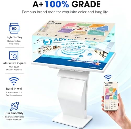 43 inch Touch Screen Kiosk, Windows11 System(8+128g) | K-Style Stand Inquiry Machine, Human–Machine Interaction Smoothly for Mall Navigation/Self-Ordering/Advertising/Retail Store - Image 6