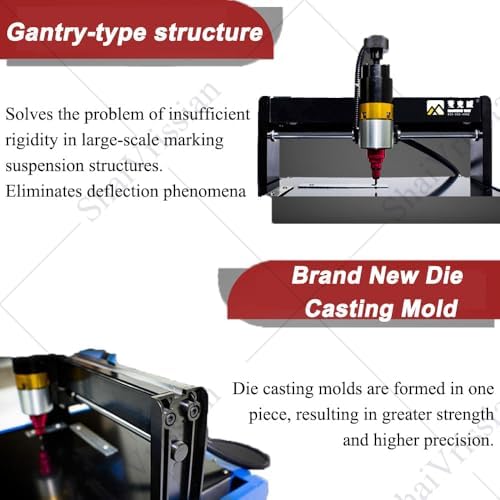 Electric Metal Marking Machine,Desktop Metal Engraving Machine,Marking Depth 0.05-2 Mm,96hra Needle Hardness,for Metal Name Plate Tag Marking Dot Peen Engraver 200 * 150 - Image 6