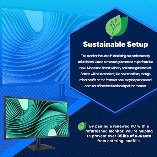 Dell OptiPlex 3090 Desktop PC | Intel Core i5 10th Gen Hexa Core | 16GB RAM | 500GB SSD | Windows 11 Pro | Dual 24" LCD Monitors | WiFi + Bluetooth | Wired Keyboard & Mouse | (Renewed) - Image 7