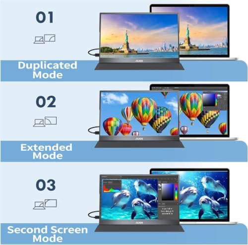 MNN 15.6" FHD 60Hz Portable Monitor USB-C HDMI IPS HDR Gaming Laptop - Image 5