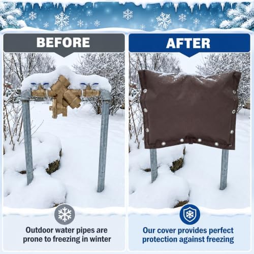 30"W x 24"H 3-Way Opening Backflow Preventer Insulation Cover (5°F), Brown - Image 5