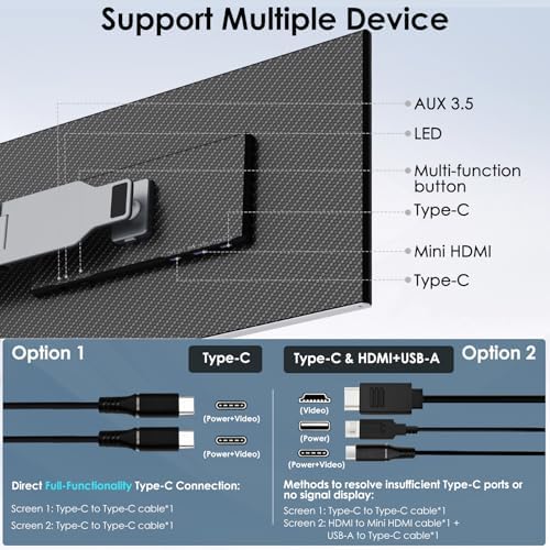 Redalf 15.6" FHD IPS Triple Portable Monitor for Laptop, Fits Laptops - Image 4