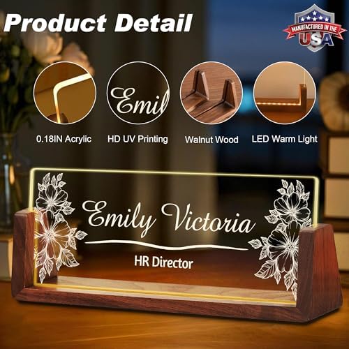 Ship Next Day Custom Name Plate for Desk, Acrylic Office Desk Accessories - Image 3