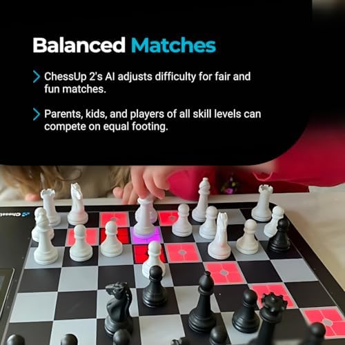 ChessUp 2 - Electronic Chess Board by Bryght Labs - Built-in WiFi, Chess Engine - Includes Chess Set TouchSense Pieces - Light Up Smart Chess Board - with AI, Lessons, Wireless Play & Companion App - Image 4