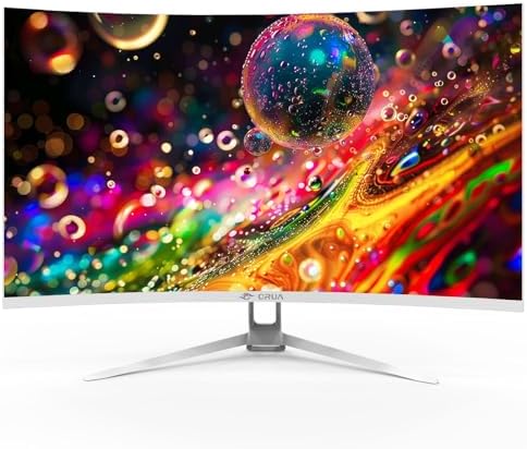 CRUA 32" 4K UHD 60Hz Curved Monitor, 1500R, AMD FreeSync, Speakers, White - Image 2