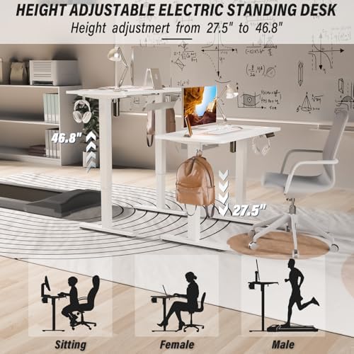 Kingant Standing Desk, 35x20 Inch Electric Height Adjustable Computer Desk - Image 6