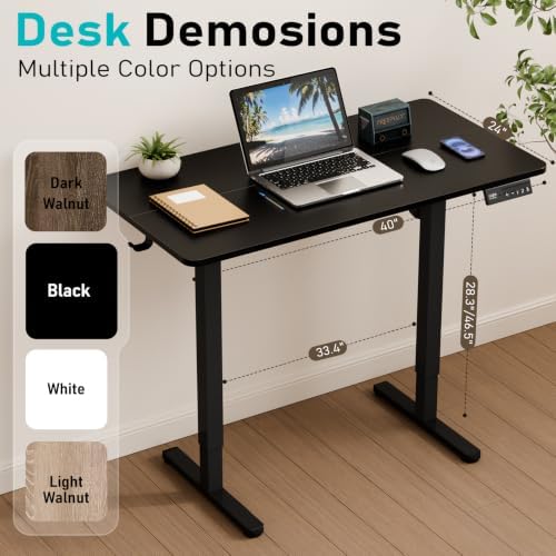 Electric Standing Desk, 40" x 24" Small Sit Stand Desk, Black - Image 3