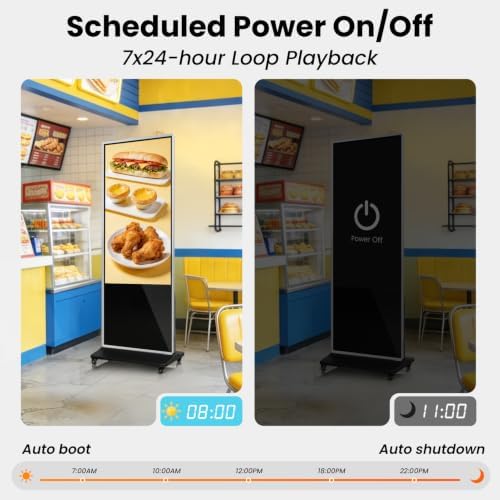 55" Touch Digital Signage Display Kiosk Floor Stand Advertising - Image 5
