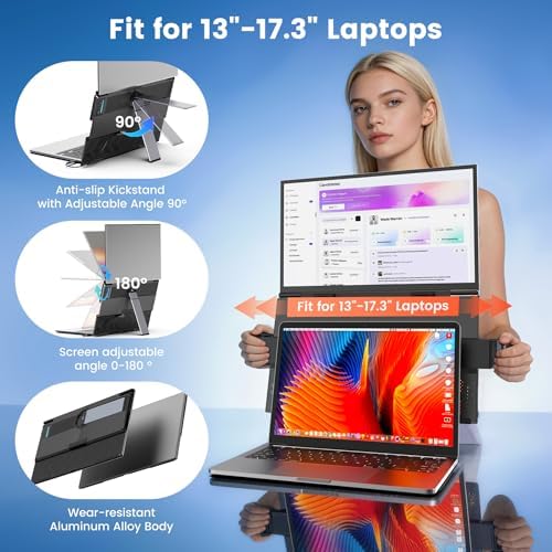 SMISEACOW Laptop Screen Extender 15.6" Portable Dual Monitor Neck-Friendly - Image 3